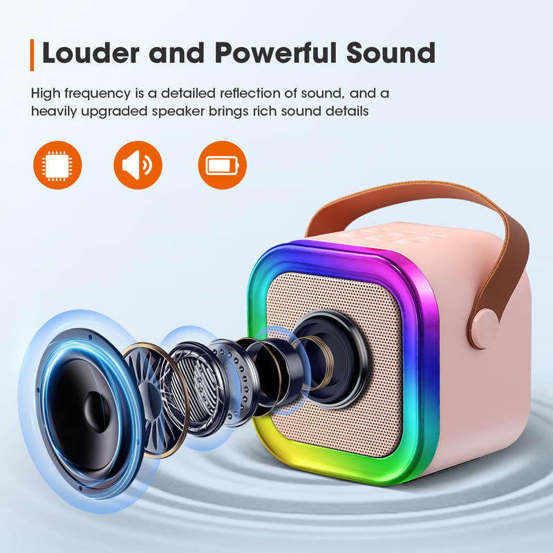 Compact Karaoke System with Dual Wireless Microphones