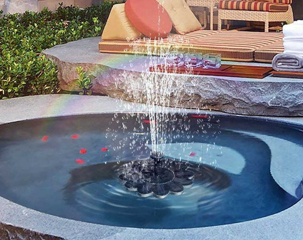 Solar-Powered Floral Water Feature for Pools and Ponds