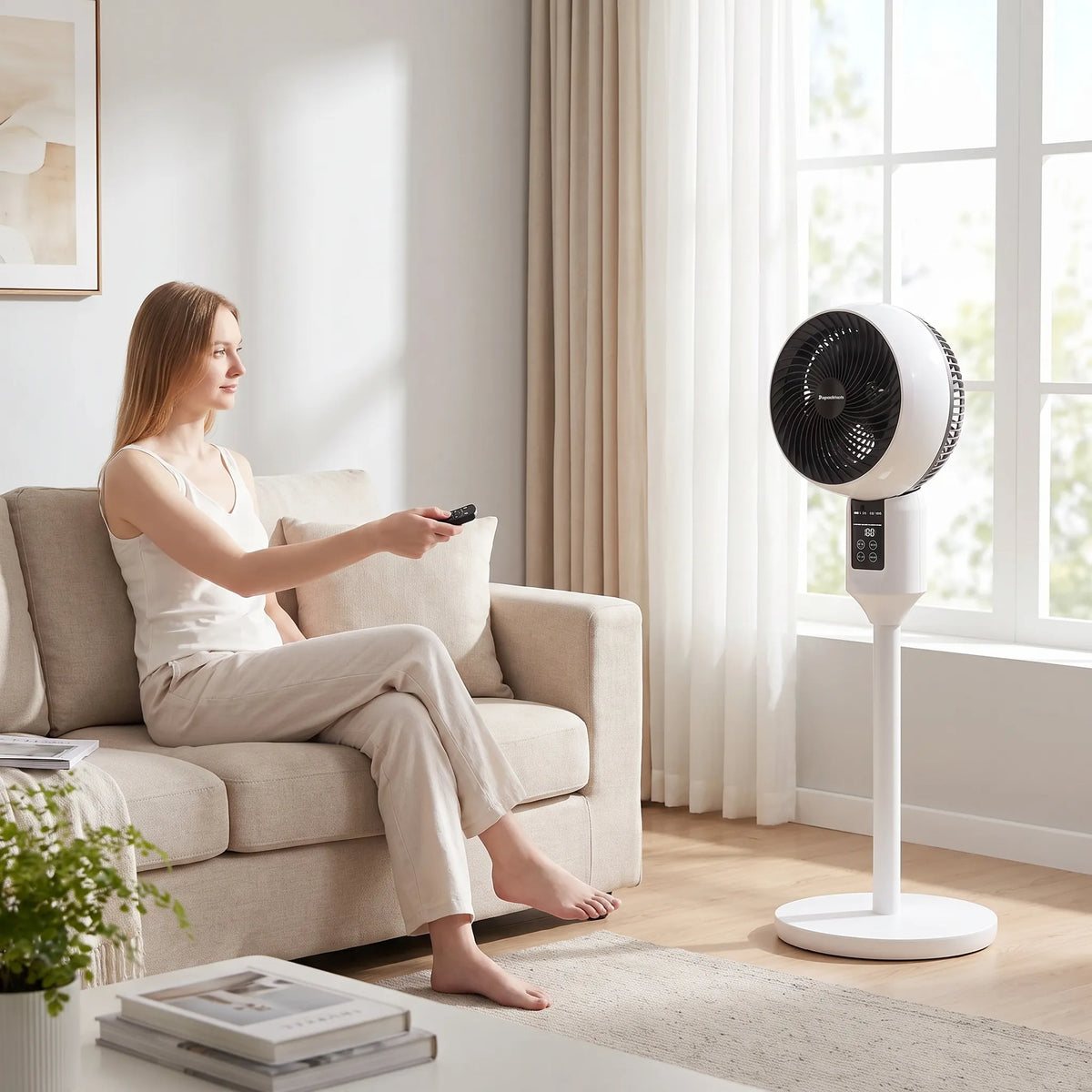 Remote-Controlled Pedestal Fan with Quiet Operation