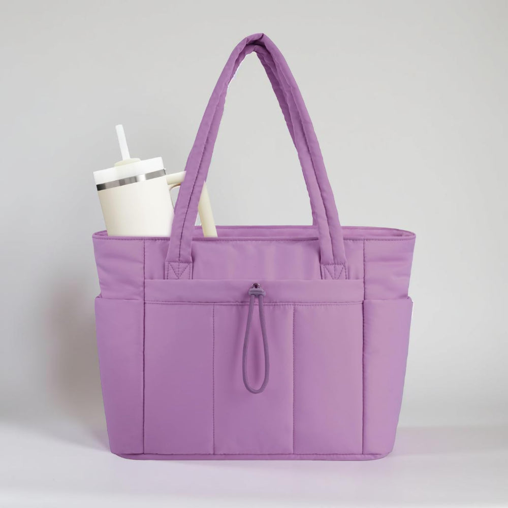 Elegant Multi-Functional Tote with Laptop Compartment & Drink Holder
