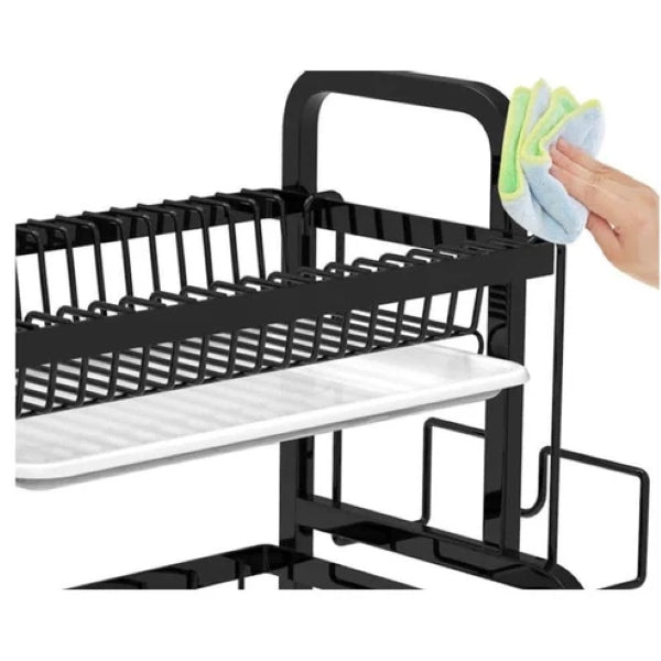 Space-Efficient Dish Organizer with Adjustable Levels