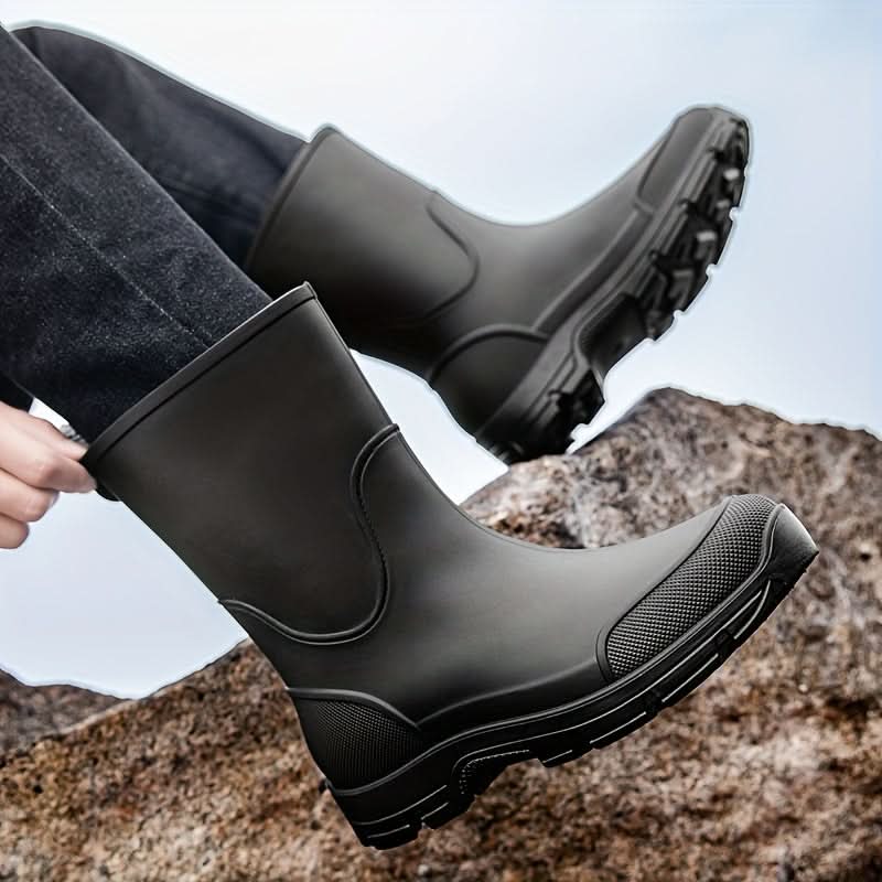 AquaGuard Mid-Calf Waterproof Boots with Non-Slip Sole