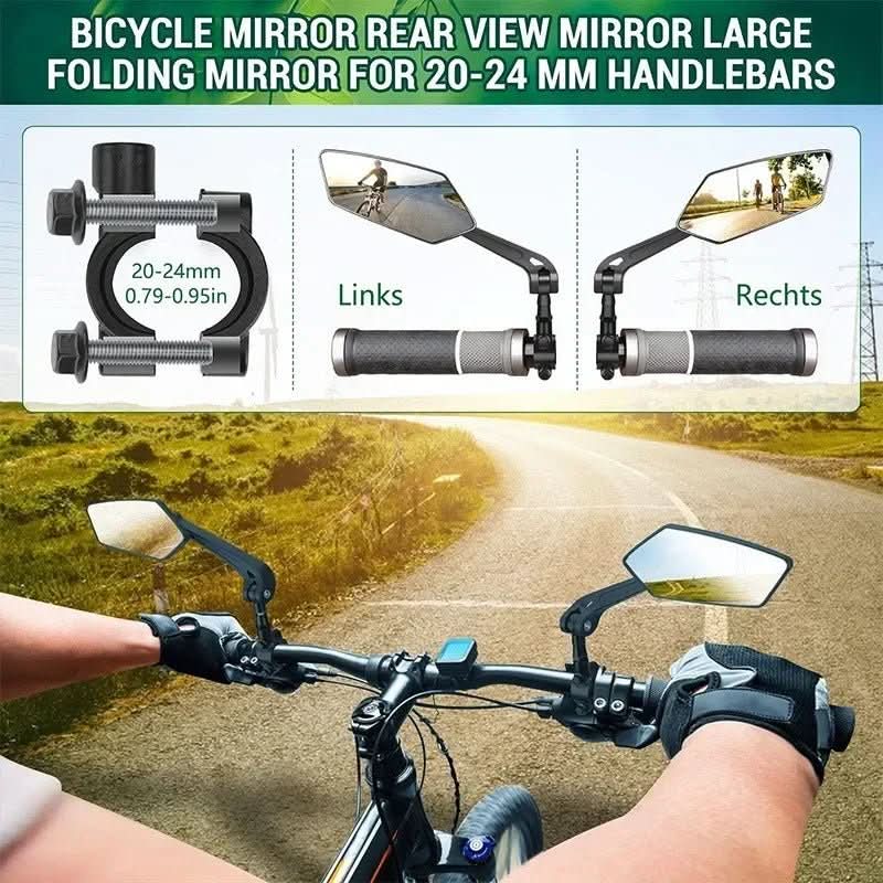VisionGuard – Adjustable Wide-Angle Rearview Mirror for Cyclists
