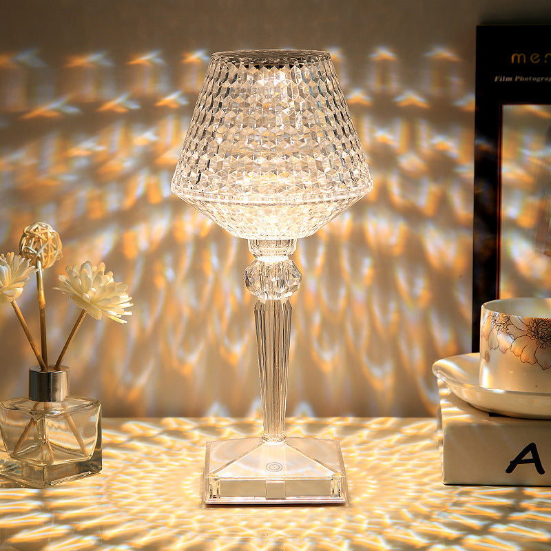 Crystal Design Rechargeable Table Lamp