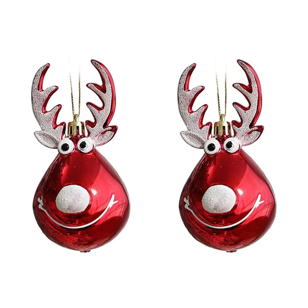 Elegant Elk Scene Holiday Ornament in Red and Gold
