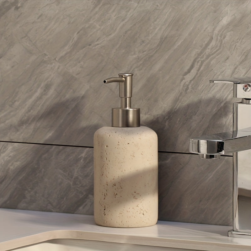 Soap Dispenser in Resin with Stainless Steel Pump - Stone Design