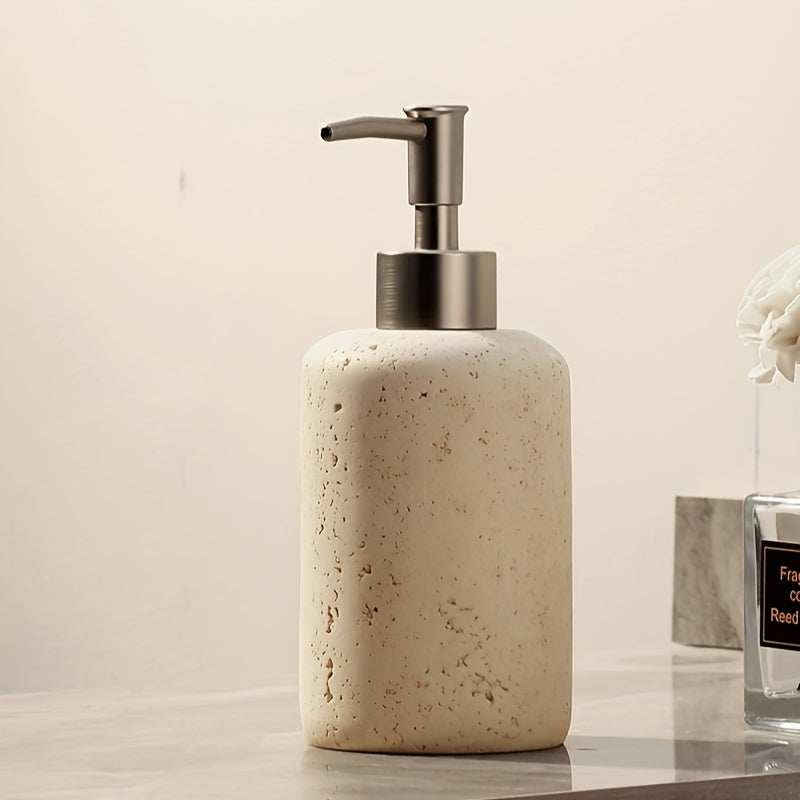 Soap Dispenser in Resin with Stainless Steel Pump - Stone Design