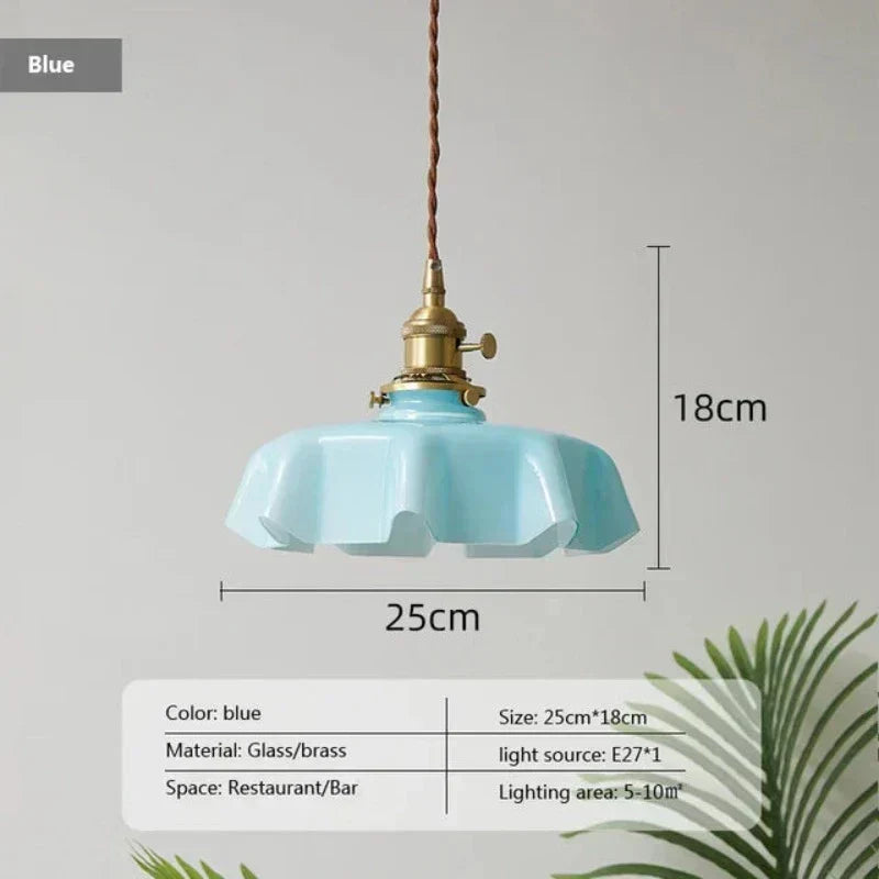 Brass Hanging Light Fixture in French Style