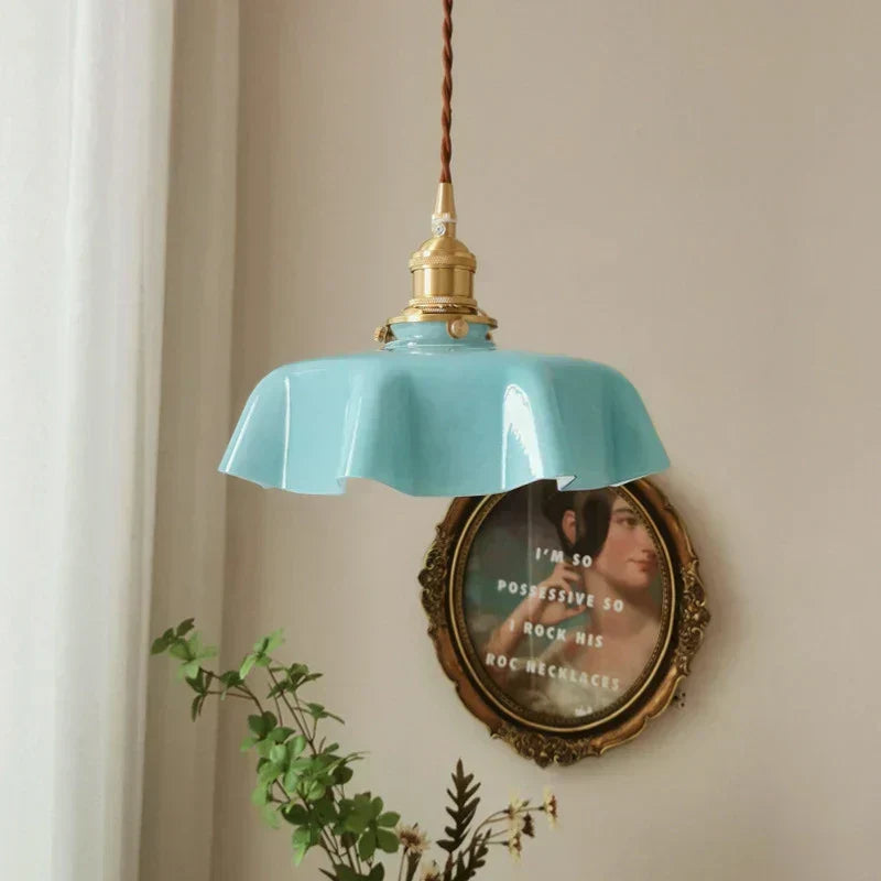 Brass Hanging Light Fixture in French Style