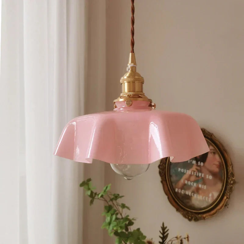 Brass Hanging Light Fixture in French Style