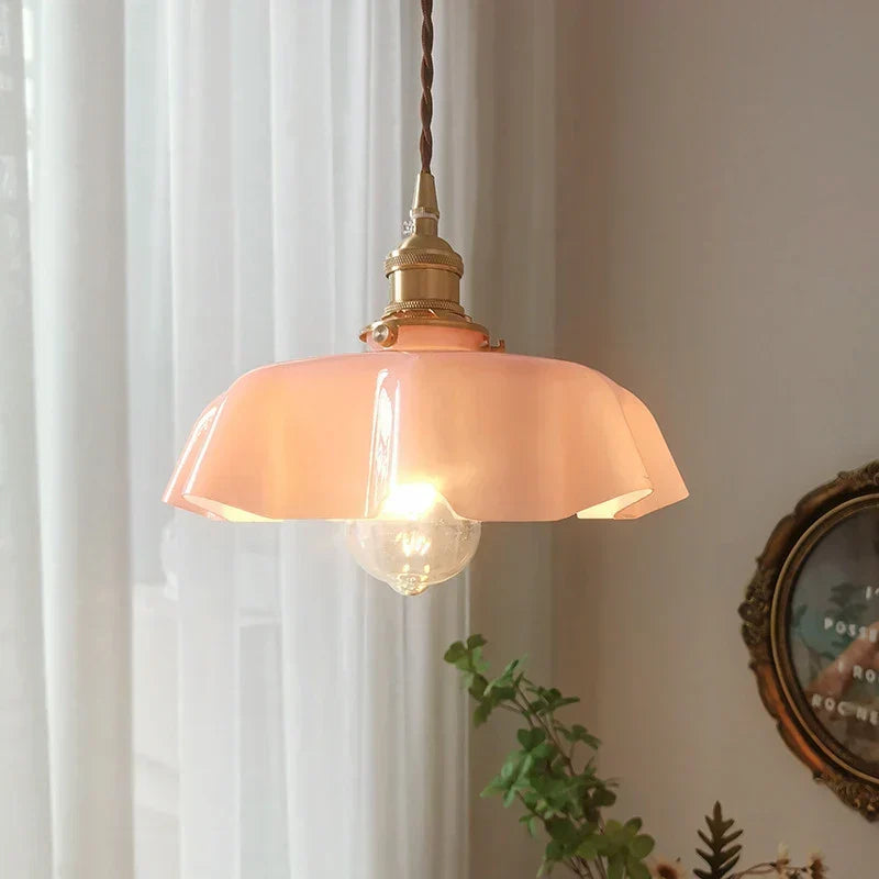 Brass Hanging Light Fixture in French Style