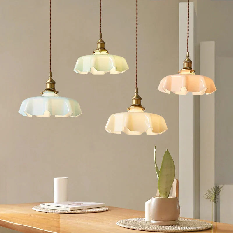 Vintage Glass Lamp Shade - Decorative Lighting Fixture