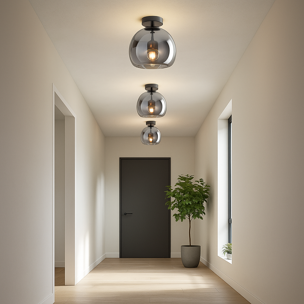 Vintage Style Globe LED Ceiling Fixture for Indoor Spaces