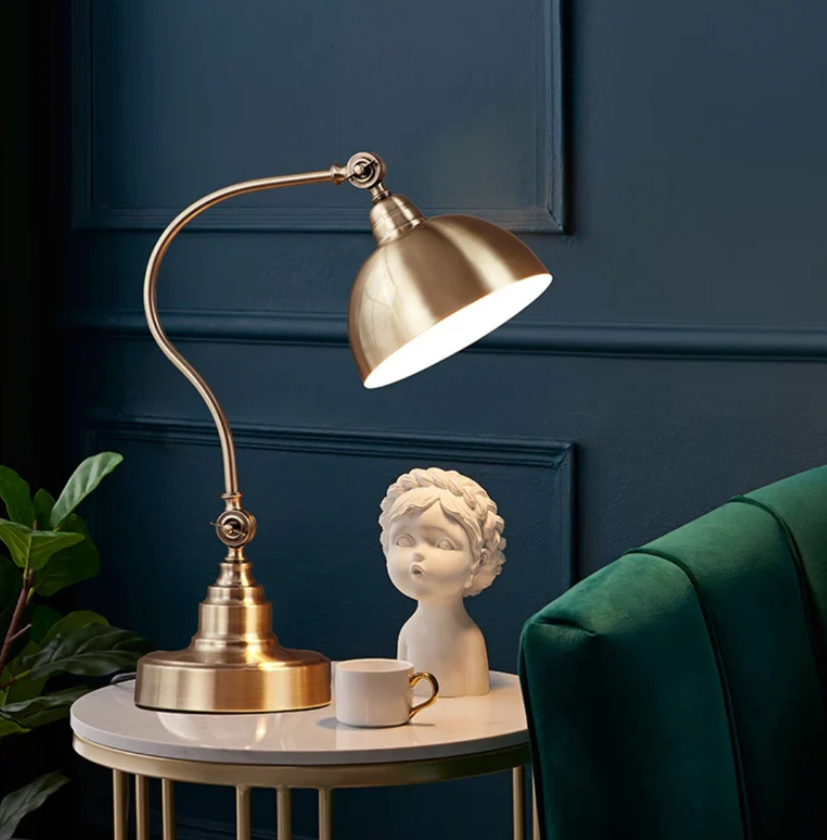 Brass Table Lamp with Vintage Design