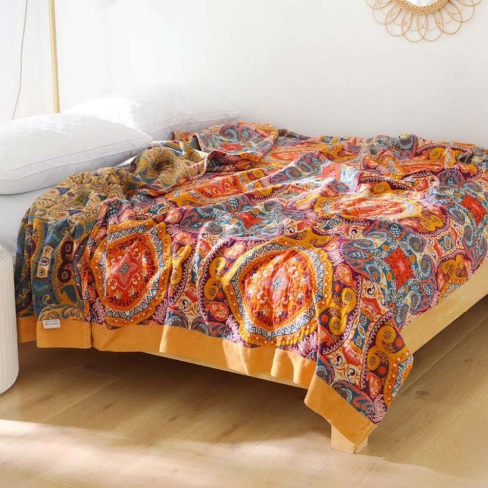 Dual-Sided Comfort Blanket | Soft Cotton for Year-Round Relaxation