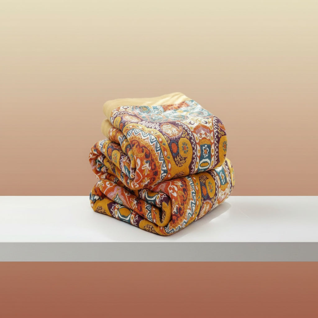 Dual-Sided Comfort Blanket | Soft Cotton for Year-Round Relaxation