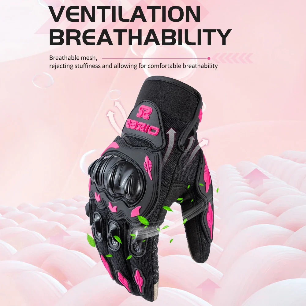 Revved Up Comfort | Women's Riding Gloves with Mesh Panels & Smart Tips