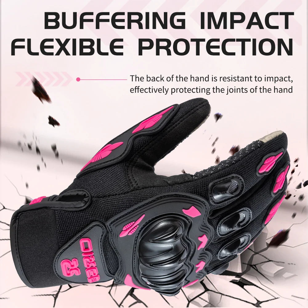 Revved Up Comfort | Women's Riding Gloves with Mesh Panels & Smart Tips
