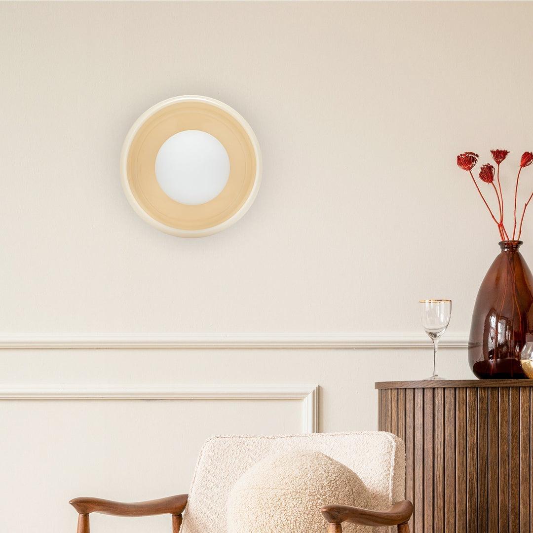 Ceramic Wall Light Fixture - Round Design