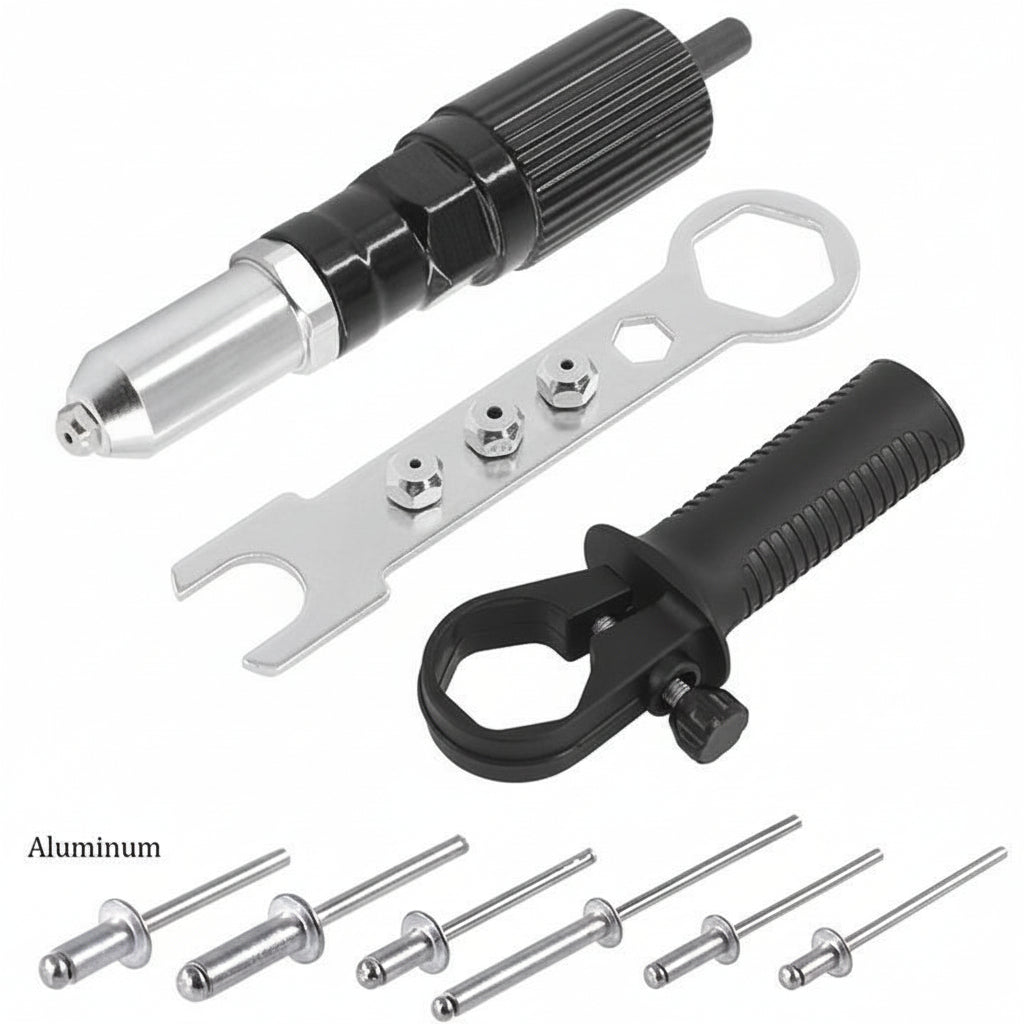 Multi-Use Riveting Tool Attachment for Electric Drills