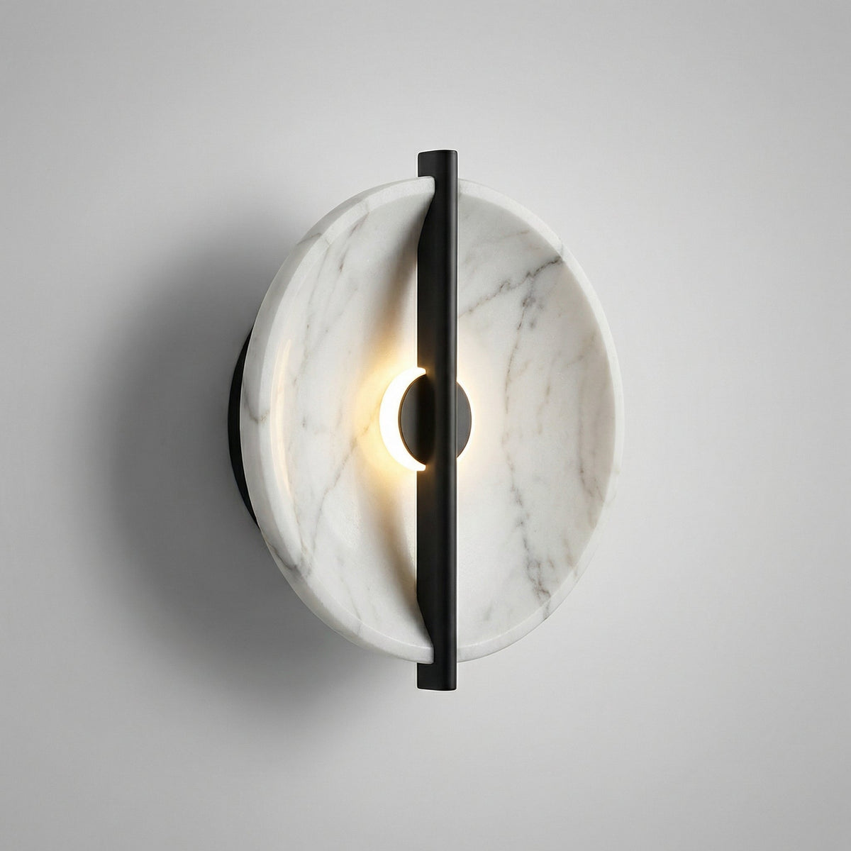 Marble-Style Round Wall Sconce