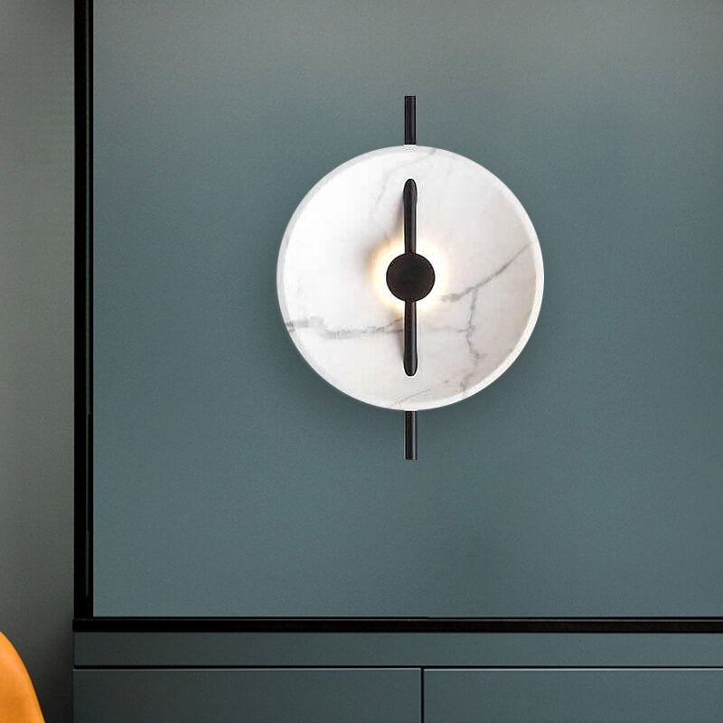 Marble-Style Round Wall Sconce