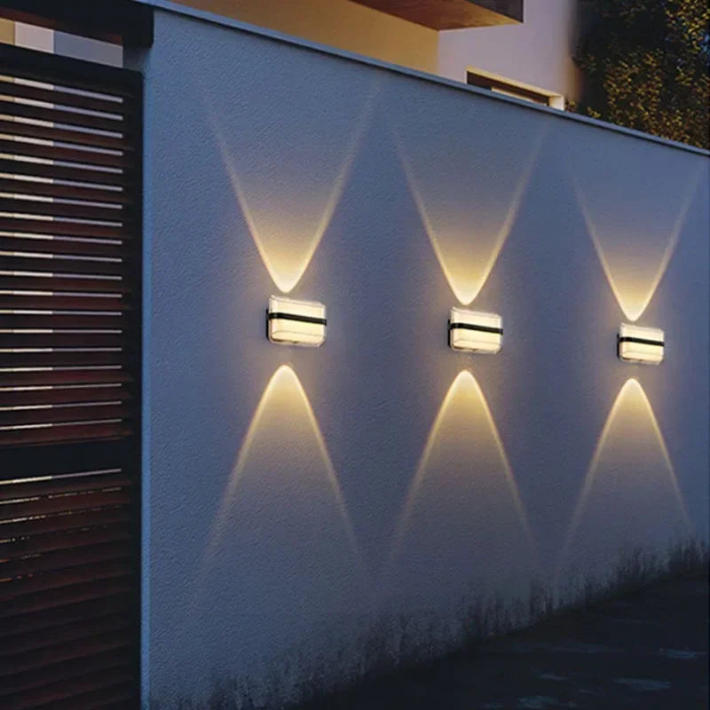 Modern IP65 Rated Outdoor Wall Light - Round or Rectangular Design