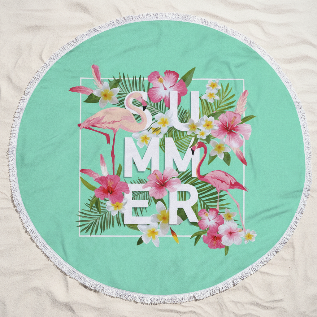 Sunny Round Beach Towel - Perfect for Summer Days
