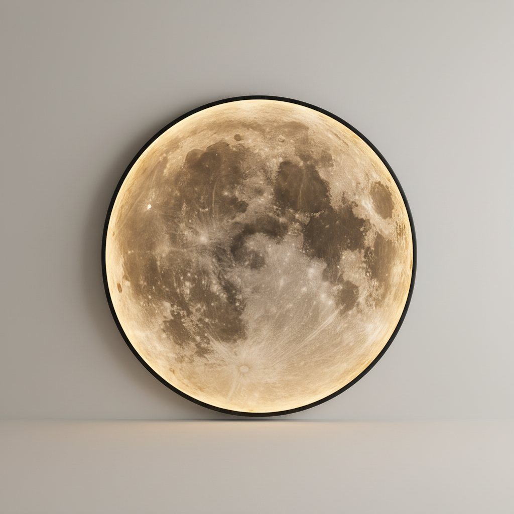 Moon Print Round Wall Light Fixture
