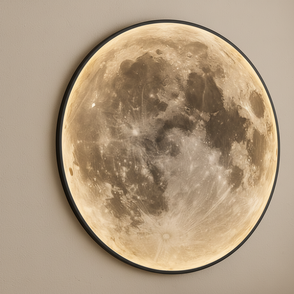 Moon Print Round Wall Light Fixture