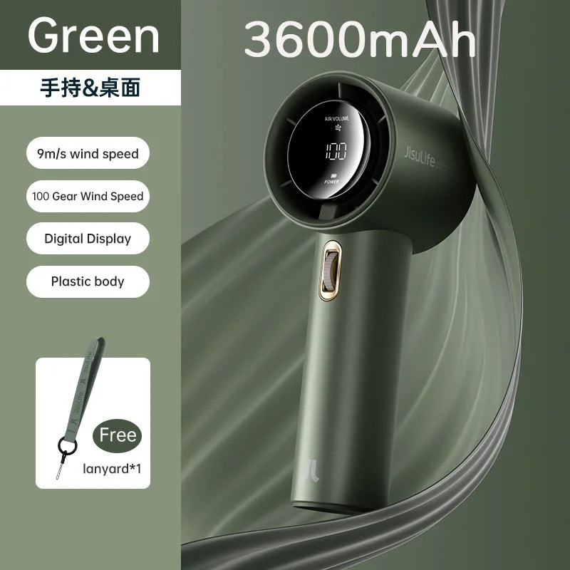 BreezeBuddy Mini Handheld Fan | Rechargeable & Ultra-Portable with 100 Speed Settings