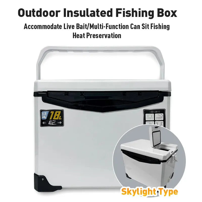 Cooler Box for Fishing with Air Vents and Extended Cold Retention
