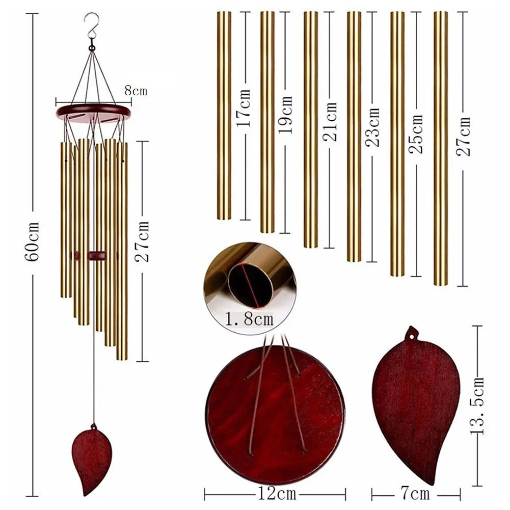 Fortune Harmony 6-Tube Wind Chime – Enchanting Bell Decor for Home & Garden