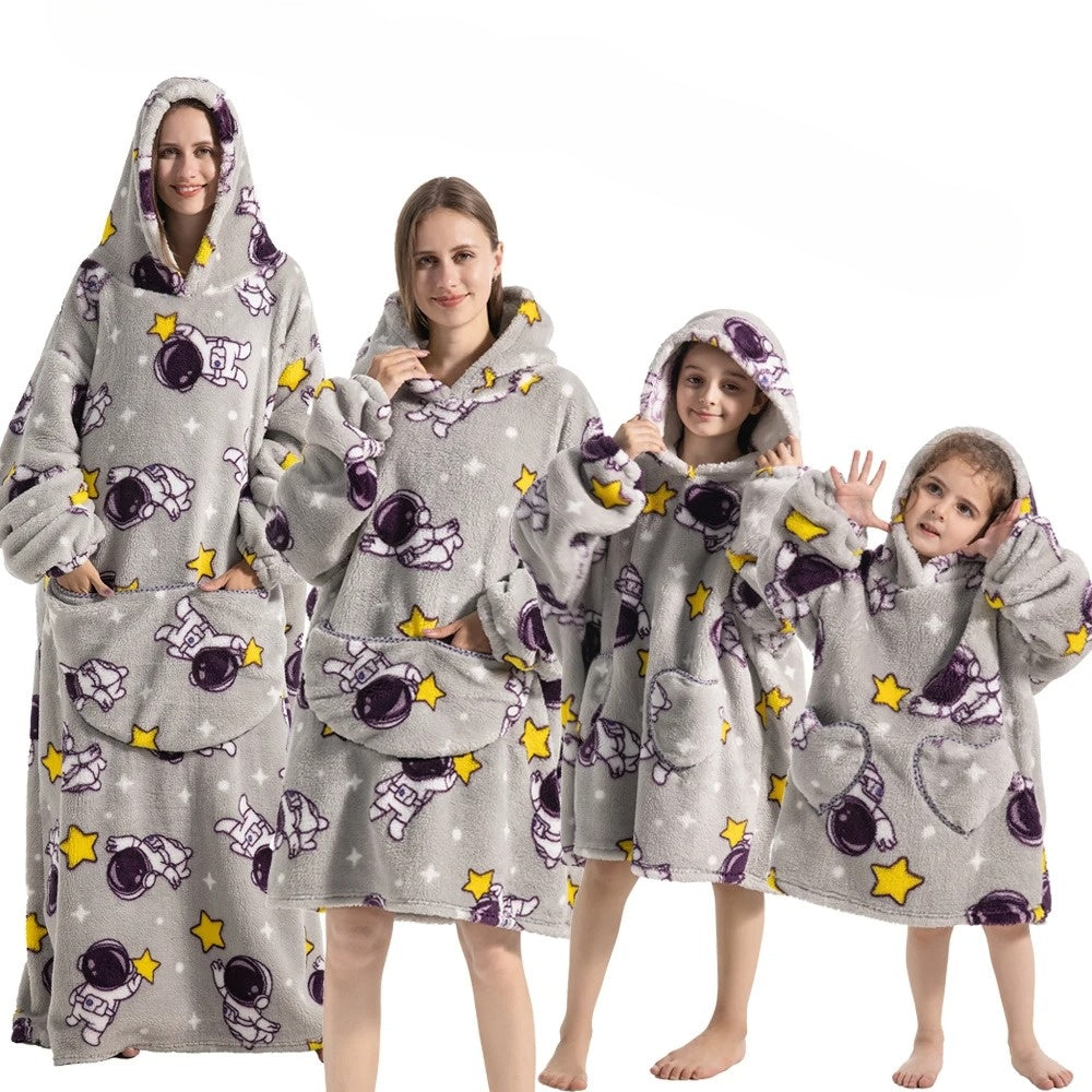 Cozy Halloween Blanket Hoodie – Pumpkin-Themed Wearable Throw