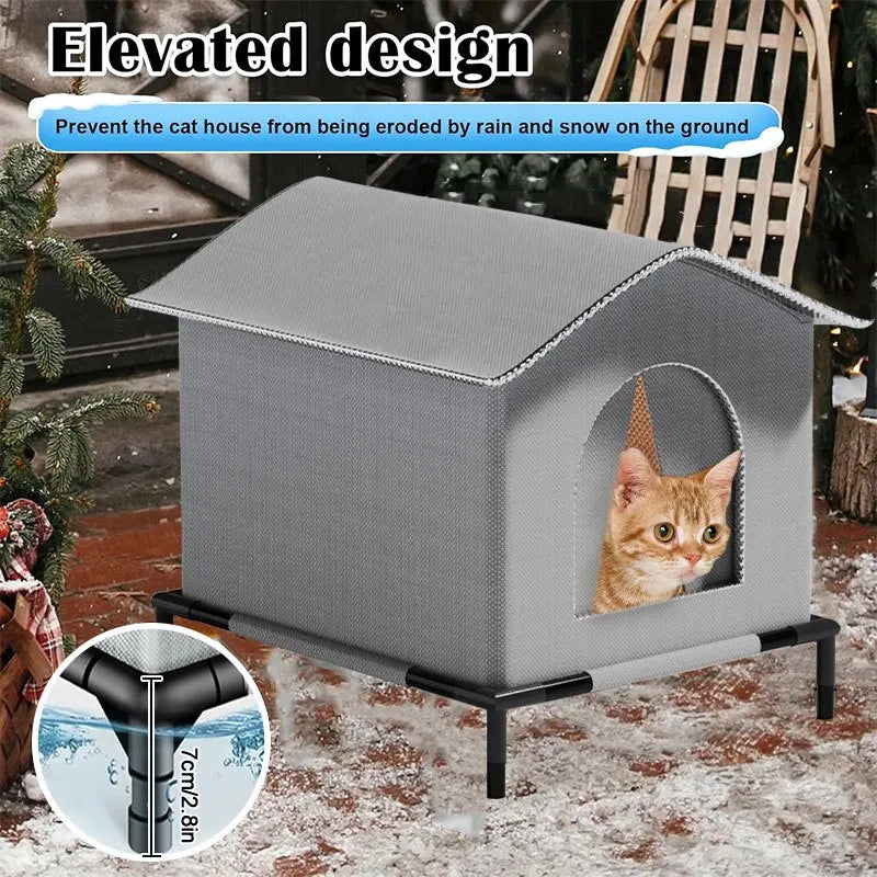 PawHaven Portable Cat Retreat – Weatherproof Foldable Shelter with Cooling Mat