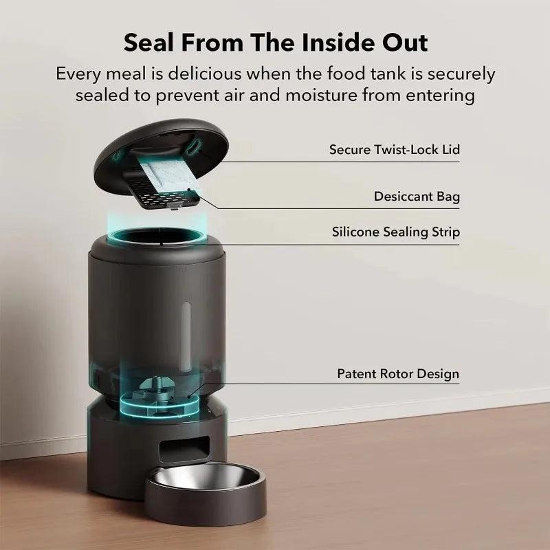 PawPal Smart Feeder | WiFi-Connected Automatic Pet Dispenser with Timer | High-Capacity Food Dispenser for Cats & Dogs