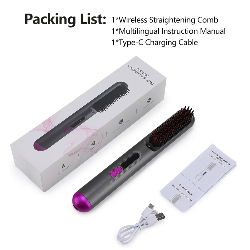 Freestyle Ceramic Hair Straightening Brush – Rechargeable & Cordless
