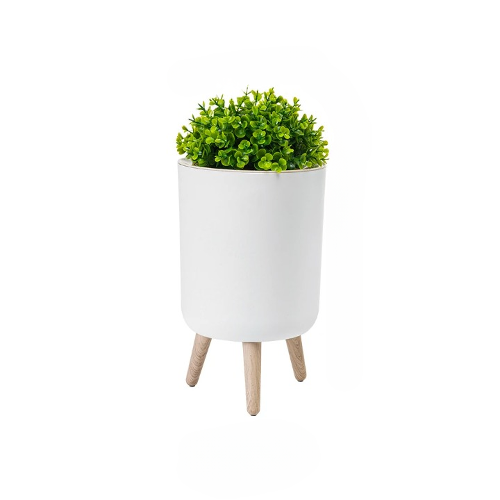 Eco-Friendly Wooden Trash Bin with Press Top Lid