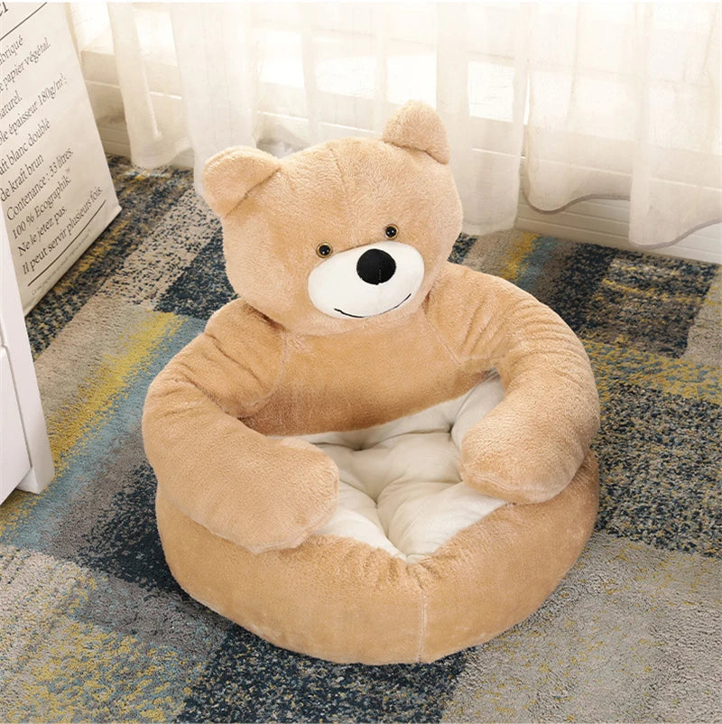 Cozy Bear-Inspired Plush Dog Bed for Winter Comfort