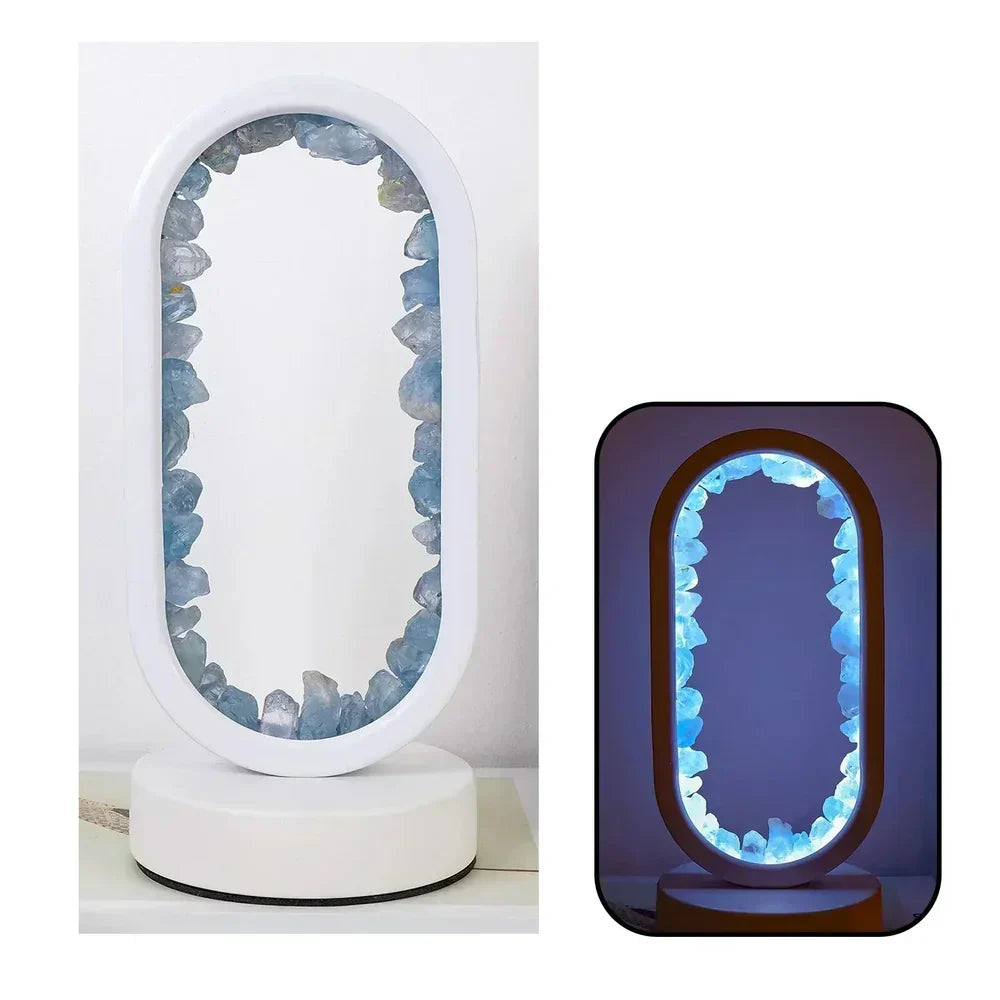 Natural Amethyst Table Lamp - Artisan Crafted