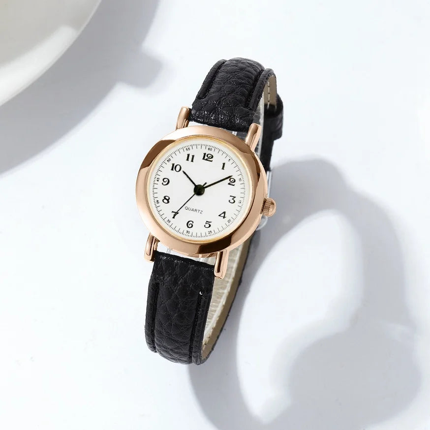 Sophisticated Women's Quartz Timepiece – Leather Strap Analog Watch