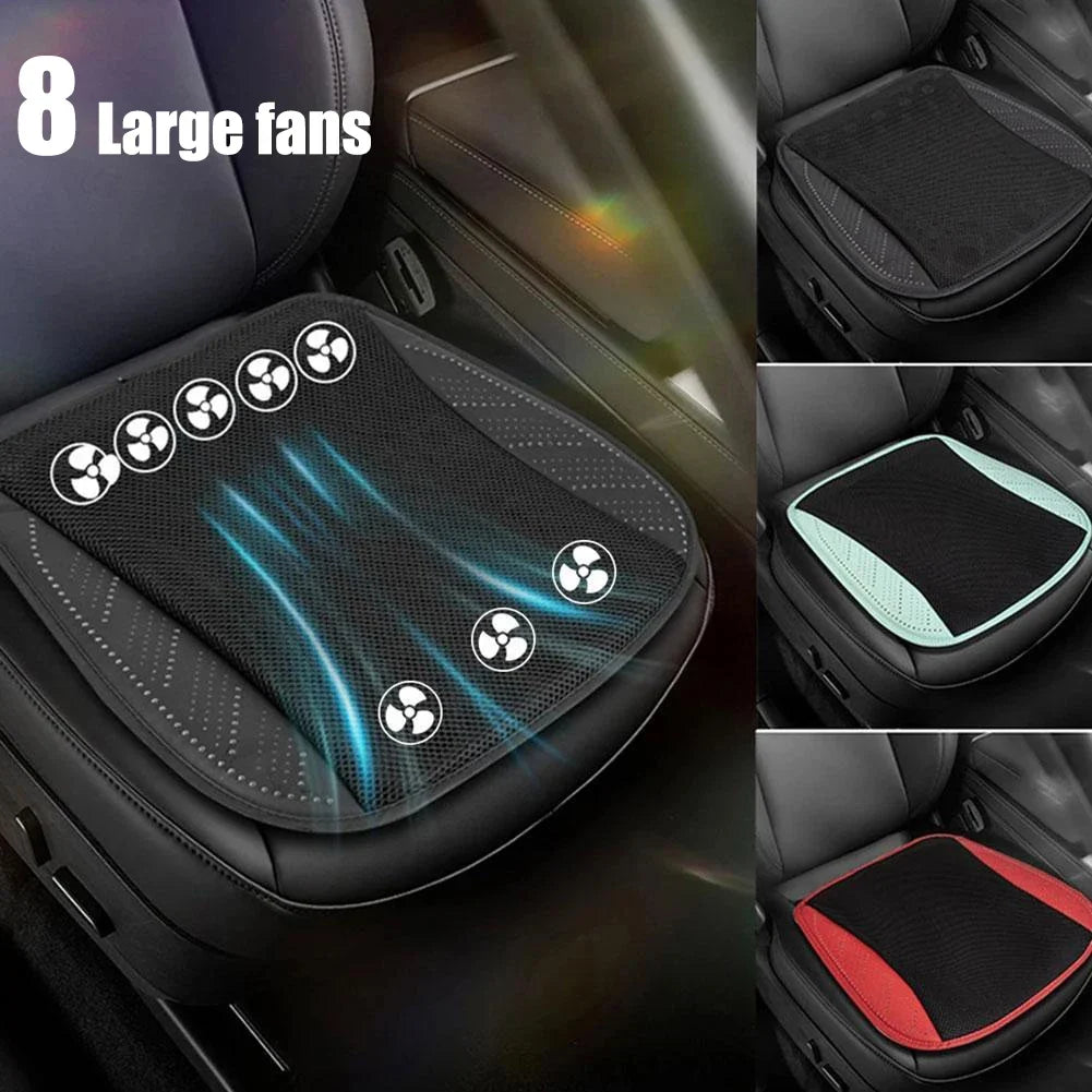 BreezyDrive Car Seat Cooler with 5 Adjustable Fans – USB-Powered Ventilated Cushion for Summer Comfort