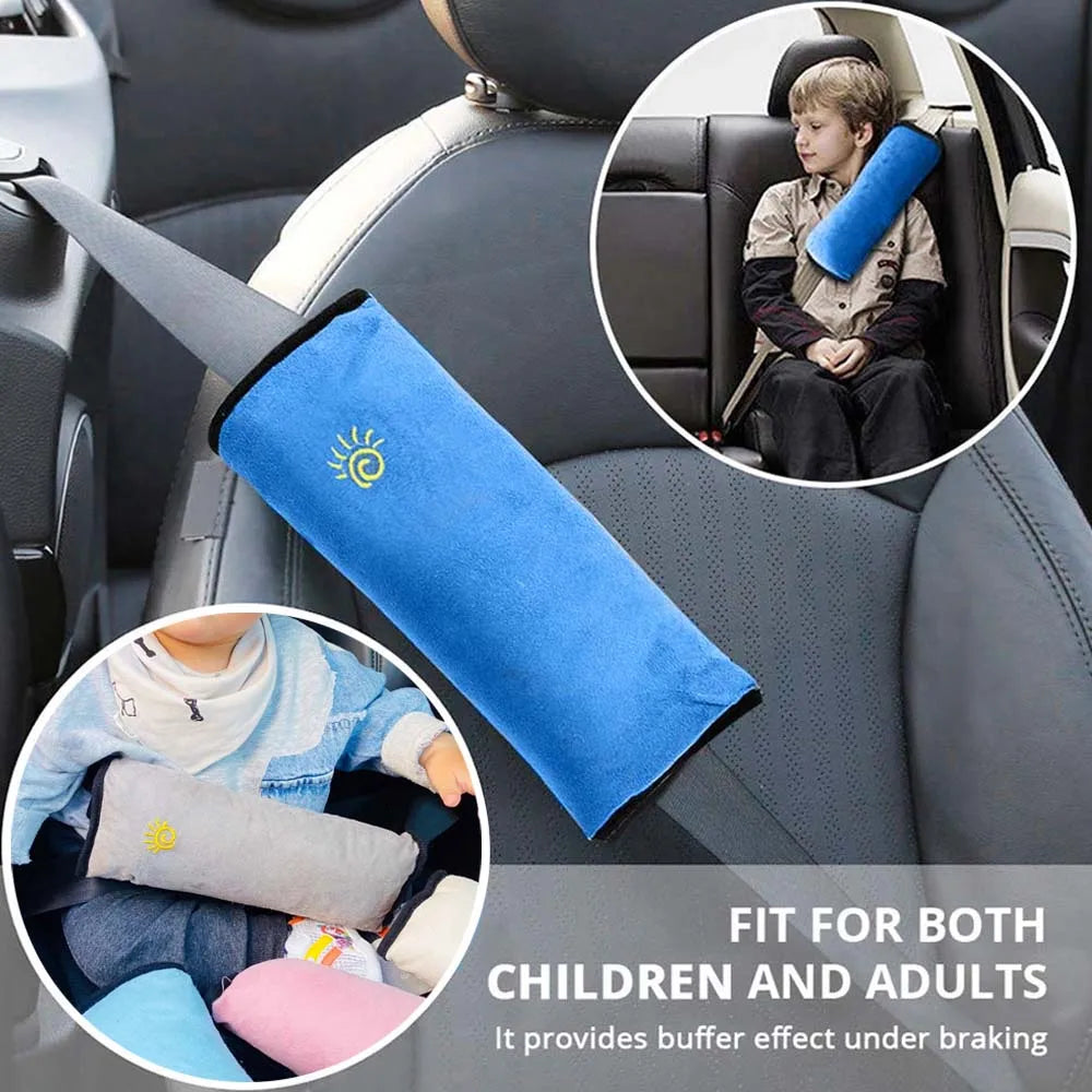 CozyNest Kids Travel Neck Pillow with Adjustable Strap – Soft Support for Car Rides