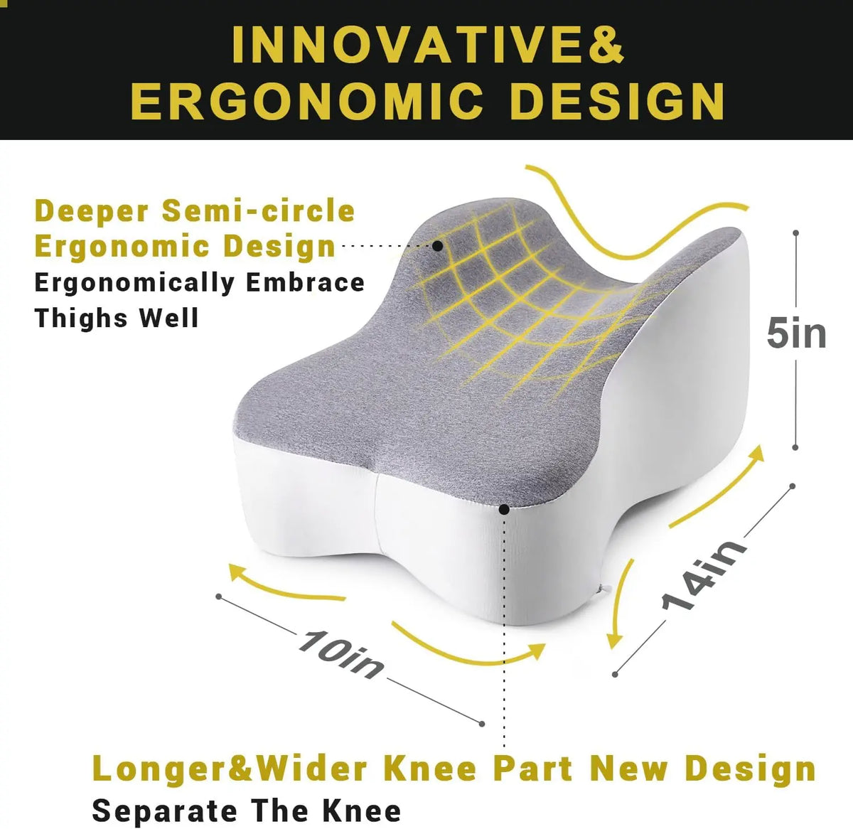 ComfortPlus Memory Foam Knee Pillow for Side Sleepers – Ergonomic Support Cushion