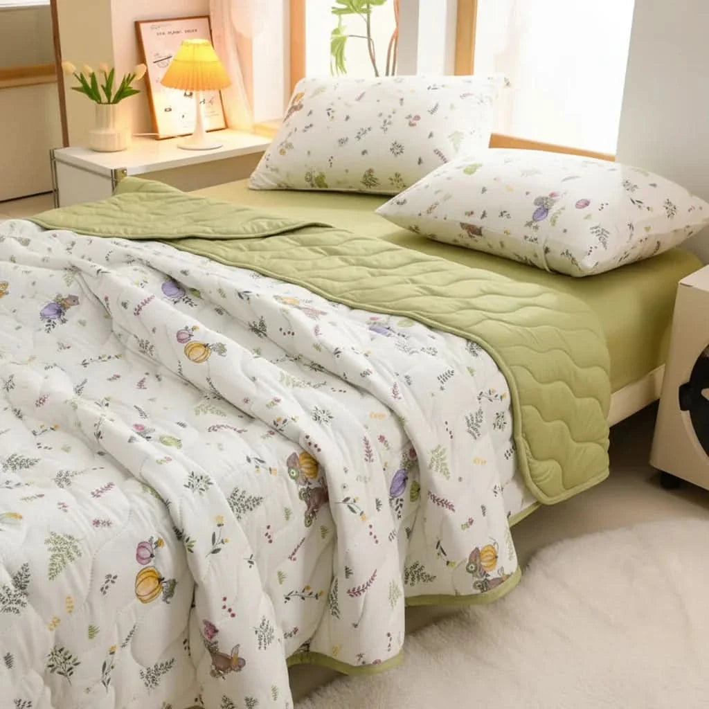 SerenityBloom – Lightweight Floral Summer Blanket for Comfort