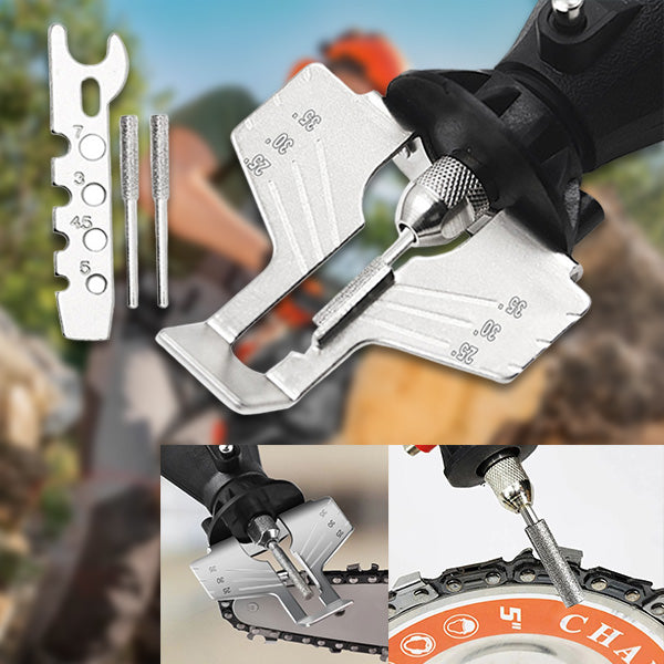 Precision Chainsaw Sharpener with Built-In Guide