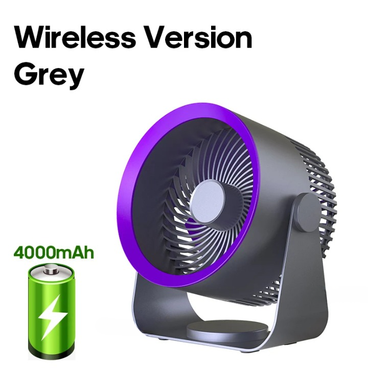 4000mAh Battery-Powered Electric Fan Circulator – Versatile Design
