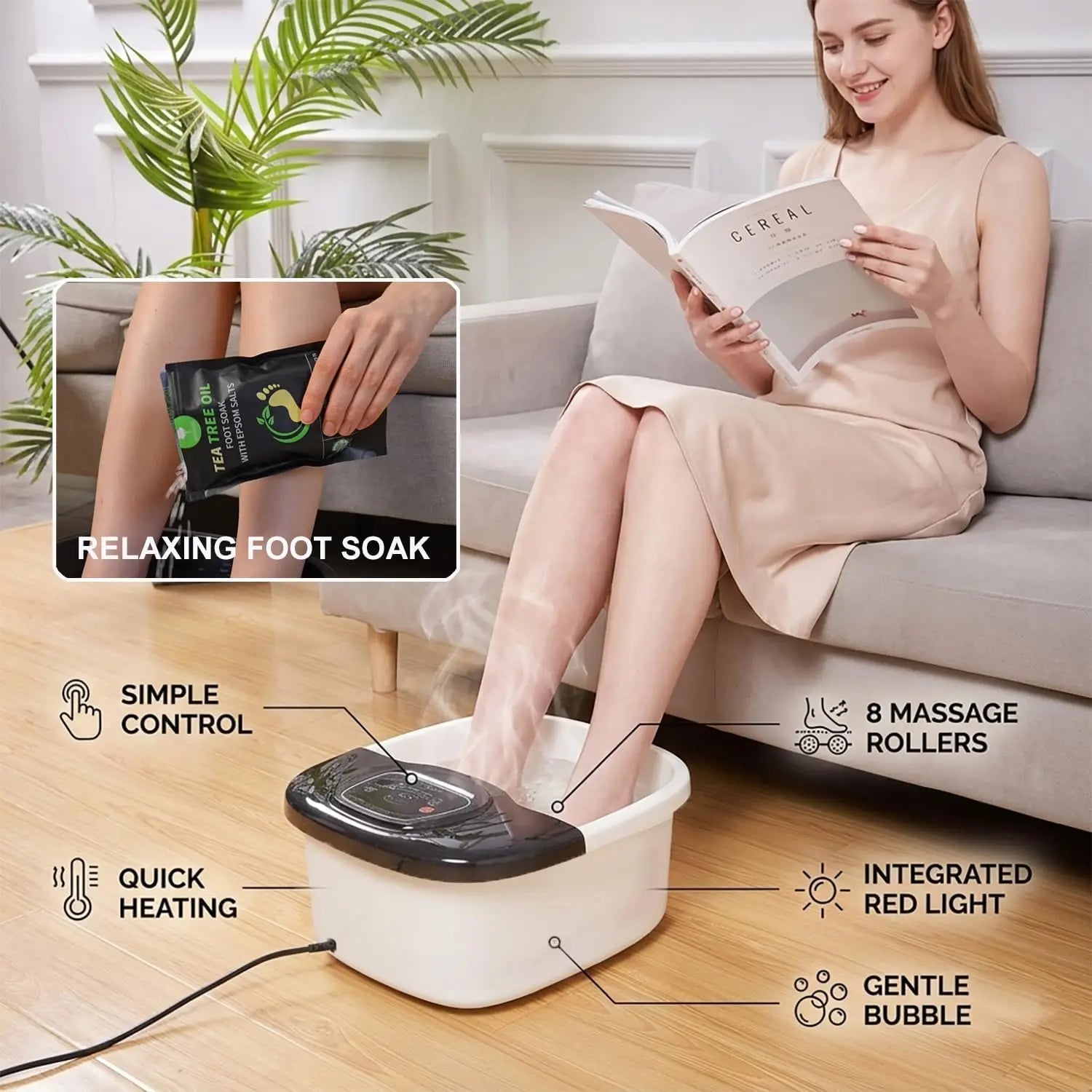 RelaxMax Heated Foot Soaking Spa with Bubbles & Vibration