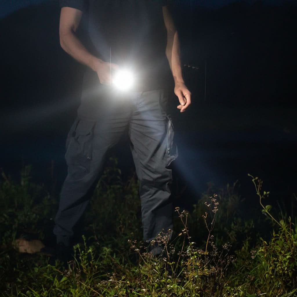 Compact Air Inflator with Integrated Camping Light