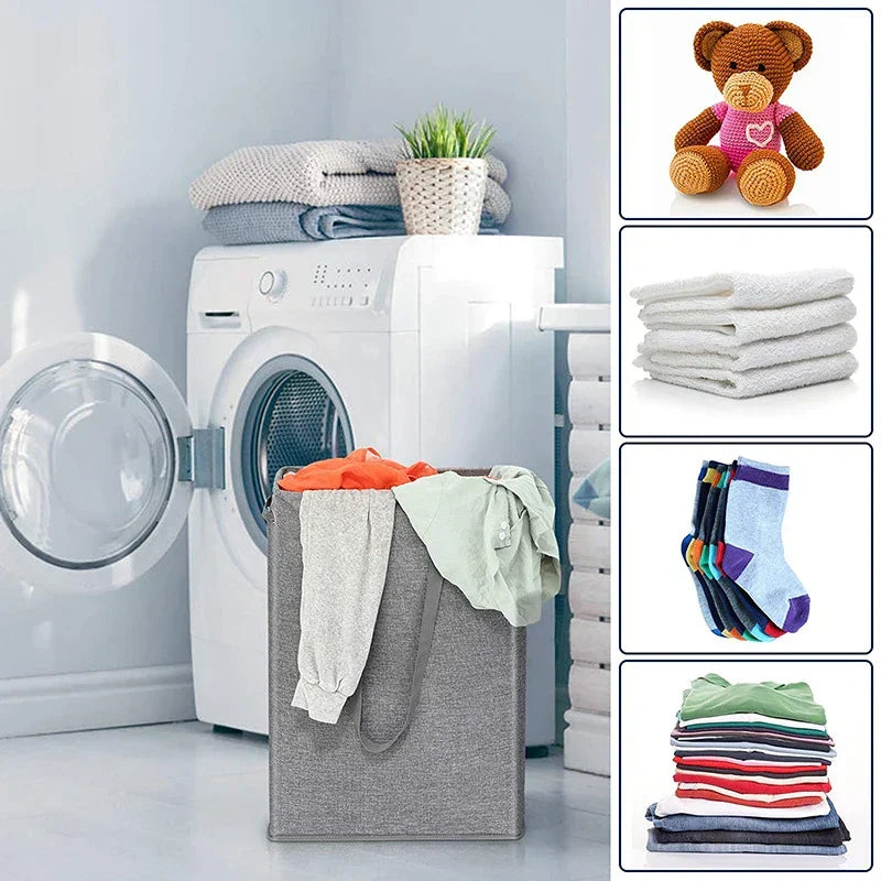Slim 45L Laundry Basket with Lid